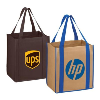 China Hot Selling Handled Tote String Non Woven Handle Shopping Bag Custom Logo Supermarket Eco Friendly Reusable Foldable for sale