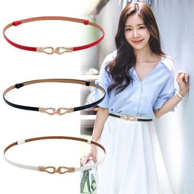 China Wholesale Hot Selling Cowhide Fashion Leather Waistband Adjustable Slim Women Buckle Dress Belts for sale