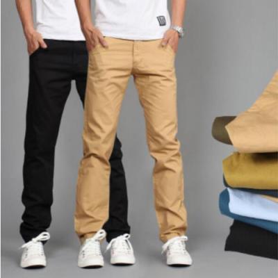 China New Design Cotton Anti-Static Casual Thin Breeches Straight Solid Khaki Black Men Fashion Business Pants Trousers for sale