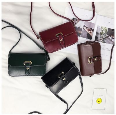 China High Quality Fashion Ladies Handbag Messenger Bag Belt Buckle PU Leather Women Oblique Shoulder Bag for sale