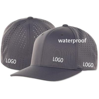 China Waterproof Laser Cut Hole Performance Hat Nylon Polyester Sports Caps Hat Wholesale Price Custom Waterproof Box 50 Customize Unisex Adults for sale