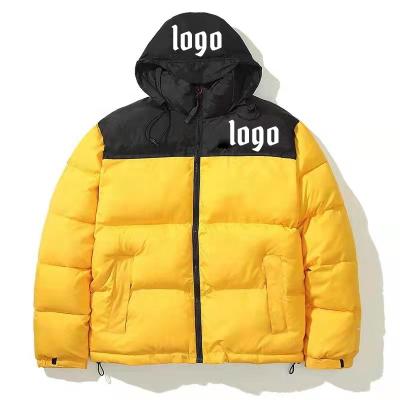 China Waterproof 2022 New Down Padded Jacket Loose Thickened Warm Bread Jacket Stand Collar Padded Custom Logo Bubble Puffer Jacket For Men for sale