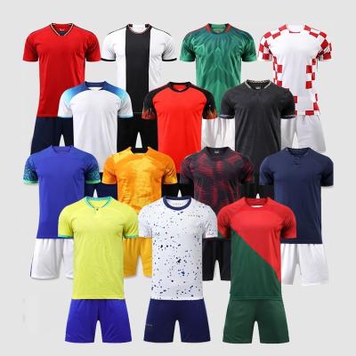 China Quick-drying 2022 2023 Wholesale national team football jerseys Argentina uniform boys kids set custom England Brazil logo football shirt for sale