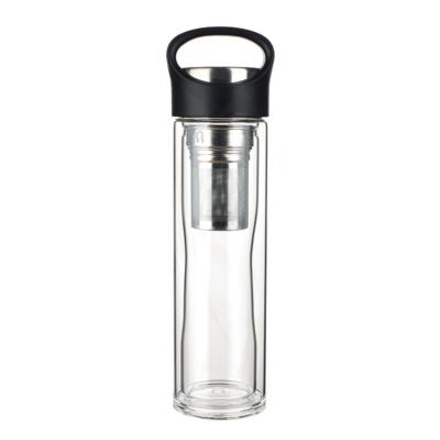 China Viable Tea Infuser Double Walled Glass Mug For Coffee Cup Bottle Hot Water Business Portable Glass Water Bottle Cups for sale