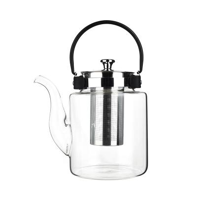 China Amazon office study hot-selling glass teapot heat-resistant glass high temperature and high borosilicate teapot for sale