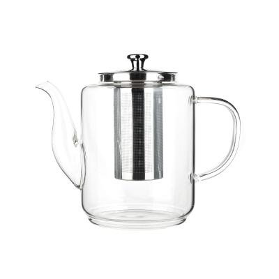 China Best low price porcelain heat-resistant glass high borosilicate teapot household tea leisure transparent teapot for sale