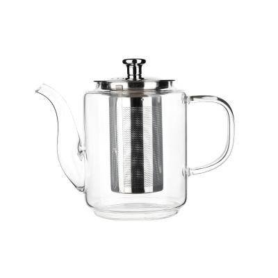 China High temperature resistant home study hot sale classic borosilicate glass teapot high heat resistant glass teapot for sale