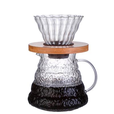 China Latest Design Sustainable Wholesale Coffee Filter Pot Combination Set Heat Resistant Coffee Pot for sale