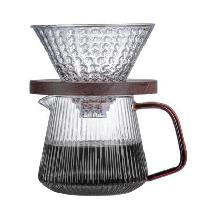 China Viable Factory Direct Clear Glass Coffee Dripper Server Dripper Coffee Pot Set Filter Maker Glass Coffee for sale