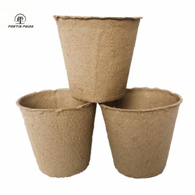 China Peat Pots Nursery Trays and Lids Plant Single Wall Biodegradable Fiber Can Grow Pulp Cup Nursery Biodegradable Paper Pulp for sale