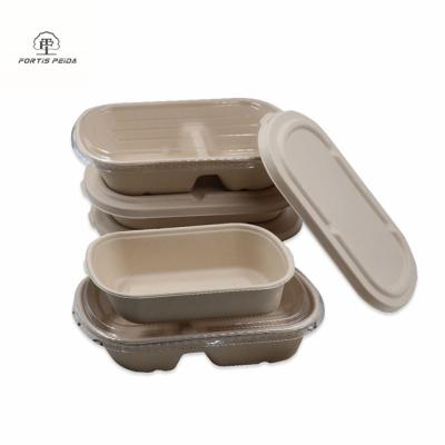 China 500ML 100% Wheat Straw Fiber Pulp Biodegradable Compostable Food Container for sale