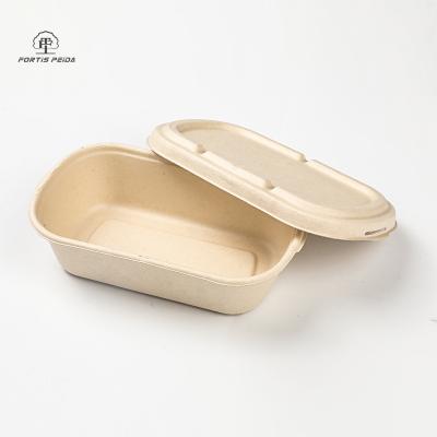 China L700ml wheat straw fiber pulp biodegradable 100% compostable food container for sale