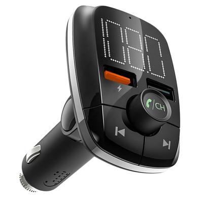 China AGETUNR T50 car play music fm transmitter BT5.0 music player mp3 player HD digital display bluetooth hands-free kit support sd card/U-disk for sale