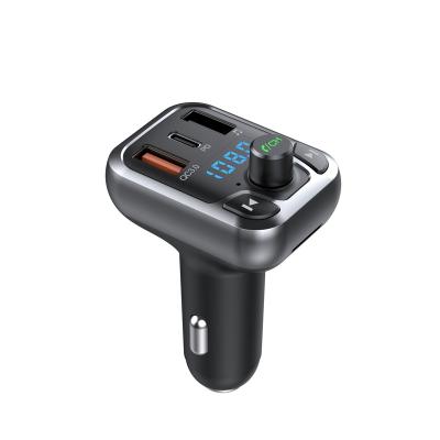 China Hands Free AGETUNR T68 Bluetooth Car FM Transmitter Handsfree BT 5.0 USB Port QC 3.0 Charger Calling/Charging PD 20W Dual Wireless Adapter For Car/phone for sale