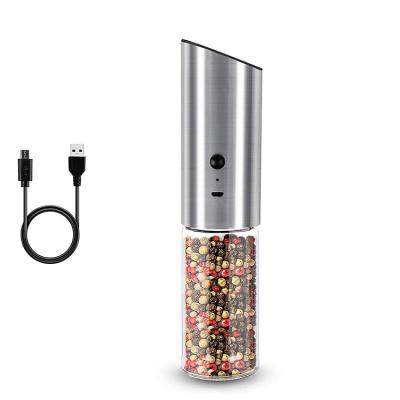 China Hot Selling Stainless Steel Electric Salt and Pepper Grinder Set With Adjustable Coarseness Viable for sale