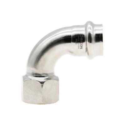 China Stainless Steel Traditional Press Fitting 90 Elbow With Threaded Female for sale