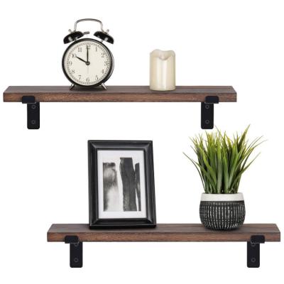 China Traditional Wholesale Floating Shelves Set of 3 Wall Shelves - Espresso Finish Wood Shelves for sale