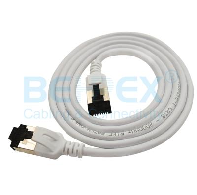 China PVC LSZH Cat8 Tape Ethernet Cable, Lan Network Patch Cable RJ45 20Gbps 1000Mhz/s Rope Protected for sale