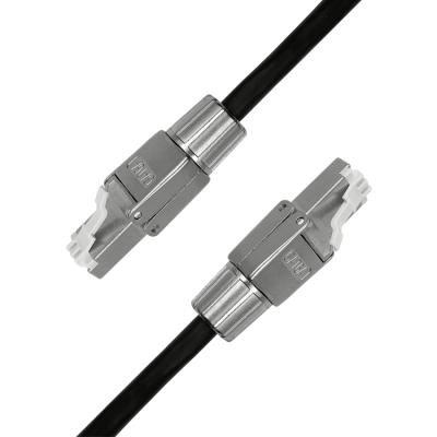 China Solid Bare Copper Cat6a 24AWG SF/UTP Industrial Network Cable Cat6e Shielded RJ45 Toolless Connectors for sale