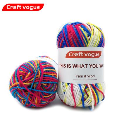 China Wholesale Anti-bacteria Craft Vogue Fancy Colors Baby Yarn 3ply 50g Milk Soft Cotton Yarn For Crocheting for sale