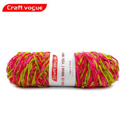 China Hot Sale Recycled Vogue Craft Polyester 1ply Soft Chunky Filament Chenille Knitting Yarn For Cloth And Scarf for sale