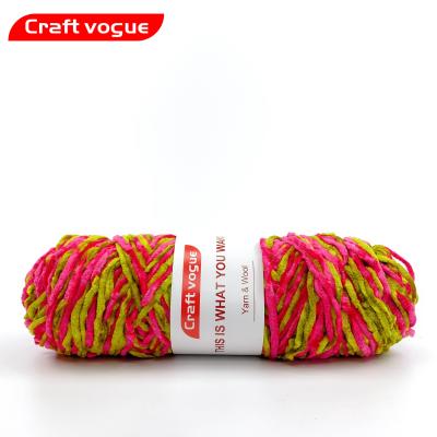 China Recycled Wholesale Hand Knitting Baby Band Crochet Polyester Bulky Fluffy Chenille Yarn Soft Puffy Fluffy Yarn Death Colored 100% Polyester for sale