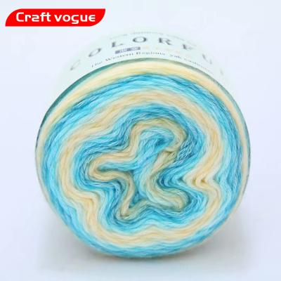 China Cheap Colorful Yarn Blended Wool-Acrylic Soft Merino Gradient Cotton Cake Yarn Anti-pilling Craft Yarn China Vogue Crochet Roll Blend for sale