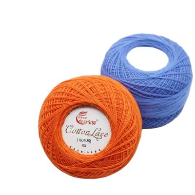 China Large Stock Viable Stock of Bulk Dyed Mercerized Cotton with #8 Lace Yarn Hand Knit Crochet Yarn Cotton Edge Yarn for Sale for sale