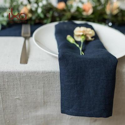 China Wholesale blue linen napkins 45*45 cm modern wedding washed for sale