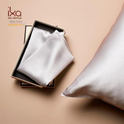 China Mulberry 6A Private Label 100% Satin King Size Pillow Case 22 Momme Air Permeable Silk Rose With Packing for sale