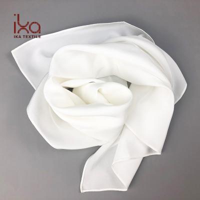 China 16 Mm Long Crepe De Chine Pure Natural White Silk Scarf For Death for sale