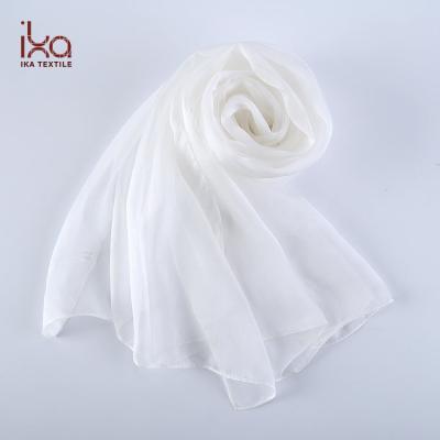 China Wholesale Custom 8mm Long China See Through 100% White Chiffon Silk Scarf For Painting for sale