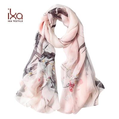 China Long Big Long Lady Fashion Digital Print Custom Design Silk Print Scarf And Shawl 2017 for sale