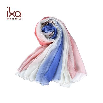 China Long Big Size Women Polyester Pleat Ombre Hijab Scarves Chiffon 2018 New for sale