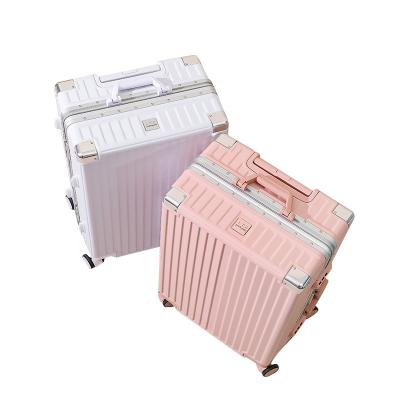 China ABS Suitcase Travel PC Poly Carbonate Frame Fashion Boarding Size Aluminum ABS Carry On Luggage Suitcase 3 PC Trolley Suitcase Set for sale