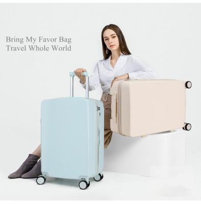 China Hot Selling ABS Suitcase 3 pcs 3 pcs Luggage Set Box Trolley 20inch Height PC Candy Color Travel Luggage Trolley Cabin Light Moving Set for sale