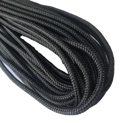 China Black Polyester Nylon Diamond Braided Rope 16 Strands Tie 5mm Braided for sale