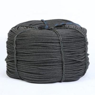 China Marine Black 10mm PP Packing Rope Recycled PE Marine Nylon Rope for sale