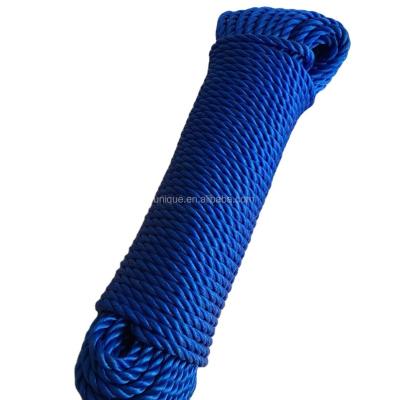 China Easy To Handle Cheap Price Blue Polypropylene Twisted Rope 6mm*30m , Nylon Rope for sale