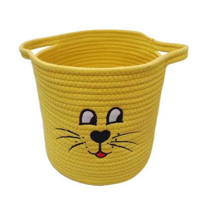 China Behind Doors/On Walls Collapsible Collapsible Home Dirty Clothes Baskets Containers Laundry Woven Cotton Rope Storage Baskets for sale