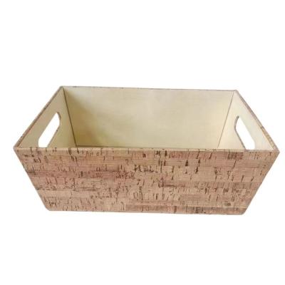 China Factory Viable Wholesale Customized Faux Leather Basket PU Leather Wine Storage Gift Basket Organizer Basket for sale