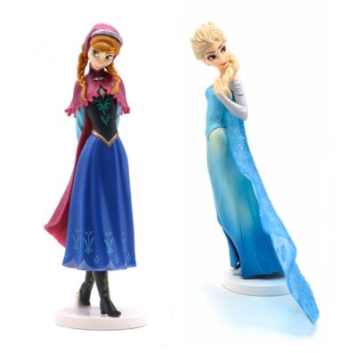 China PVC Princess Cartoon Frozen Elsa Anna Doll Model Toy Figures For Girls Birthday for sale