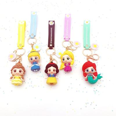 China Cute Girls Silicone Keychain Silicone Princess Elsa Key Chain Wholesale for sale