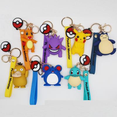 China Silicone Kids Cartoon Keychains Pokemon Keychain Accessories for sale