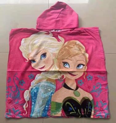 China Wholesale QUICK DRY Unicorn Spiderman Frozen Princess Hooded Towels Kids Bathrobe Cotton Bath Towel for sale