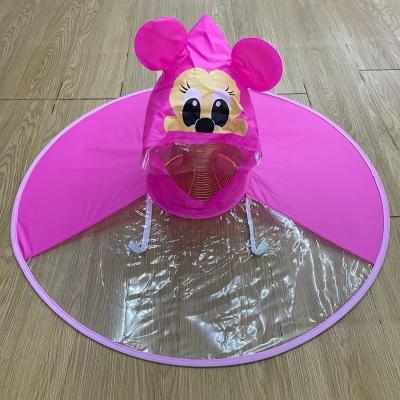 China UFO Raincoat Poncho Rain Hat Single Person Raincoat Children PVC Raincoat and Umbrella Hat for sale