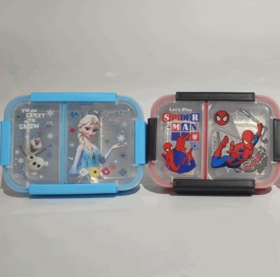 China Spiderman Unicorn 304 Stainless Steel Lunch Box Children Elementary School Students Canteen Frozen Stored Bento Boxes for sale