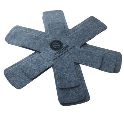 China Durable Polyester Nonwoven Anti-Slip Felt Pan Mat Pot And Pan Separator For Stainless Steel Pot for sale