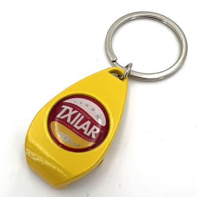 China Giveaway Gift Bottle Opener Coated Premium Promotional Advertising Key Chain for sale