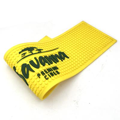 China Sustainable Personalized Custom Branded Rubber Beer Bar Spill Mat With Logos PVC Bar Mat for sale